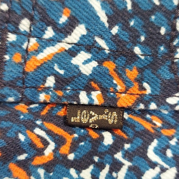 Levi's Size 8 Western Print Denim Mini Shorts Raw Hem - Picture 3 of 9